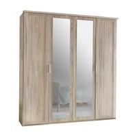 avira wooden mirror wardrobe large in oak effect