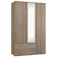 avenue 3 door 2 drawer mirrored wardrobe truffle brown oak