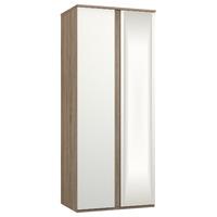 Avenue 2 Door Mirrored Wardrobe Truffle Brown Oak and White