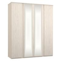 Avenue 4 Door Mirrored Wardrobe White Avola