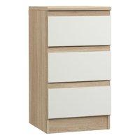 avenue 3 drawer bedside natural oak and white