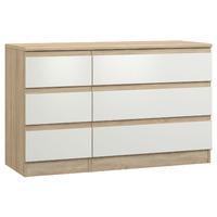 avenue 3 plus 3 drawer chest natural oak and white