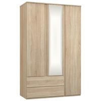 Avenue 3 Door 2 Drawer Mirrored Wardrobe Natural Oak