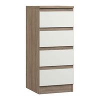 avenue 4 drawer tallboy truffle brown oak and white