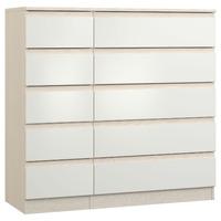 avenue 5 plus 5 drawer chest white avola and white