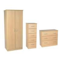 avon bedroom set 5 avon light oak 1x 3 drawer chest 1x 5 drawer tallbo ...