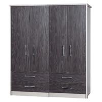 Avola Grey 4 Door, 4 Drawer Wardrobe