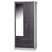 avola grey 2 door 2 drawer combi wardrobe with mirror