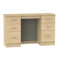 Avon 6 Drawer Dressing Table Avon - 6 Drawer Dressing Table with Single Mirror and Stool- Light Oak
