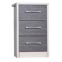 avola grey 3 drawer bedside