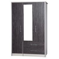 Avola Grey 3 Door, 2 Drawer Combi Wardrobe with Mirror