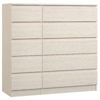 avenue 5 plus 5 drawer chest white avola