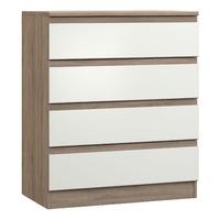 avenue 4 drawer chest truffle brown oak and white