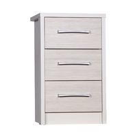 avola champagne 3 drawer bedside