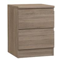 avenue 2 drawer bedside truffle brown oak