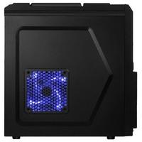 AvP Defender 200 K1 Mid Tower Case with 2x LED and 1x Fan for PC - Black/Blue