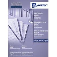 Avery 05248061 Mylar A4 Pre-Printed Unpunched Dividers, Bright - White, Pack of 10