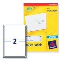Avery J8168-100 Parcel Labels for Inkjet Printers (199.6 x 143.5 mm, 2 Labels Per A4 Sheet, 100 Sheets)
