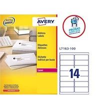 Avery L7163-100 Address Labels, A4 Sheets of 99.1 x 38.1 mm - White, 14 Labels Per Sheet (100 Sheets)