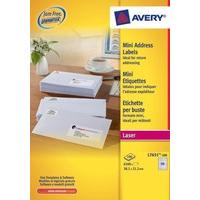 Avery L7651-100 Mini Organising/Return Address Labels for Laser Printers (38.1 x 21.2 mm Labels, 65 Labels Per A4 Sheet, 100 Sheets)