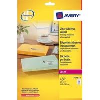 Avery L7560-25 - Clear Laser Labels 63.5x38mm L7563-25 (525 Labels)