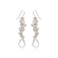 Avery Row Pearls Drop Earrings with Pearl & Clear Crystal