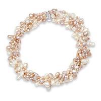 avery row pearls pink white multi strand necklace
