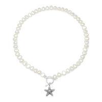 Avery Row Pearls Necklace with Silver Starfish