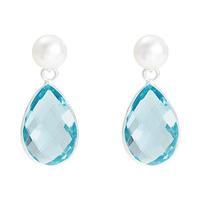 Avery Row Pearls Blue Topaz Drop Earrings