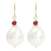 Avery Row Pearls Garnet & Pearl Drop Earrings