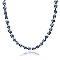 Avery Row Pearls Single Strand Black Oval Baroque Necklace