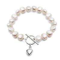 Avery Row Pearls Bracelet with Silver Heart