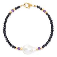 Avery Row Pearls Amethyst, Spinel & Large Pearl Bracelet