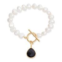 Avery Row Pearls Bracelet with Spinel Drop