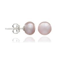 Avery Row Pearls Button Shaped Pink Pearl Studs