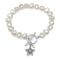 Avery Row Pearls Bracelet with Silver Starfish