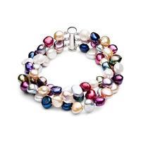 Avery Row Pearls Triple Strand Mixed Colour Chunky Bracelet