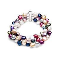 avery row pearls triple strand mixed colour chunky bracelet