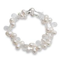 Avery Row Pearls Double Strand Clear Crystal & Pearl Bracelet
