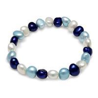 Avery Row Pearls Navy, Turquoise & White Elastic Pearl Bracelet