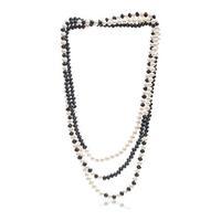 avery row pearls black white rope necklace