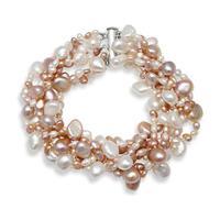 Avery Row Pearls Pink & White Multi-Strand Bracelet