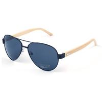 Aviator Bamboo Sunglasses - Black