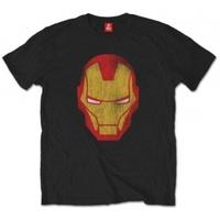 Avengers Iron Man Distressed Blk TS: Medium
