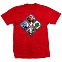 Avengers Diamond Characters Mens Red T Shirt Medium