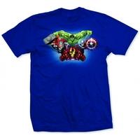 Avengers Avengers Character Fly Mens Blue T-Shirt Medium