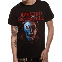 avenged sevenfold robot head with back print mens medium t shirt black