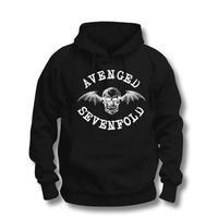 Avenged Sevenfold Men\'s Logo Long Sleeve Hoodie, Black, Large