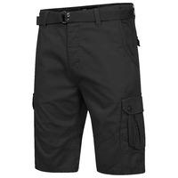 Avery Cotton Cargo Shorts with Belt in Black - Dissident