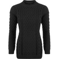 Avaline Cable Side Slit Jumper - Black